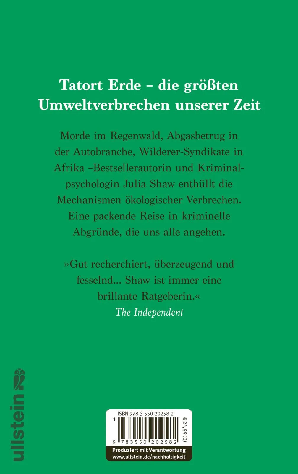 Rückseite: Green Crime (Hardcover)