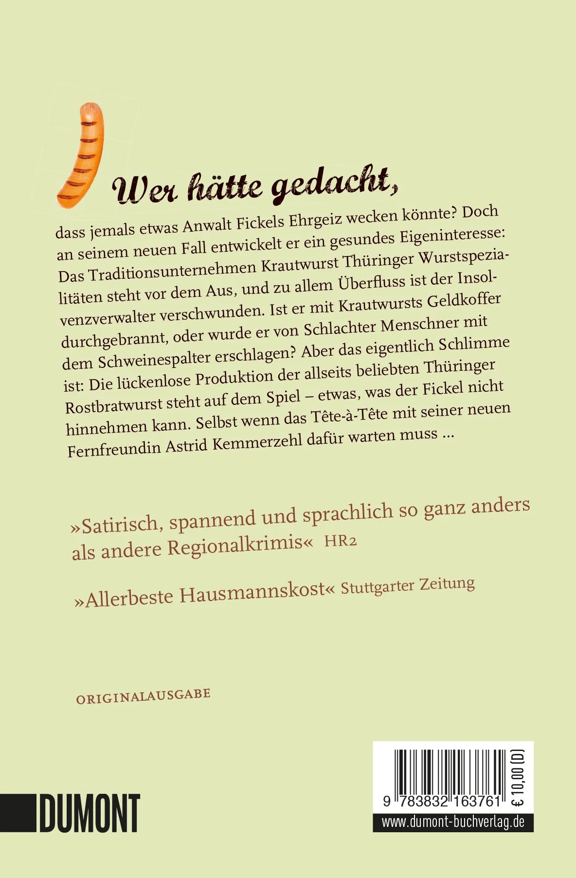 Buchrückseite von 'Grillwetter' mit Klappentext - Taschenbuch