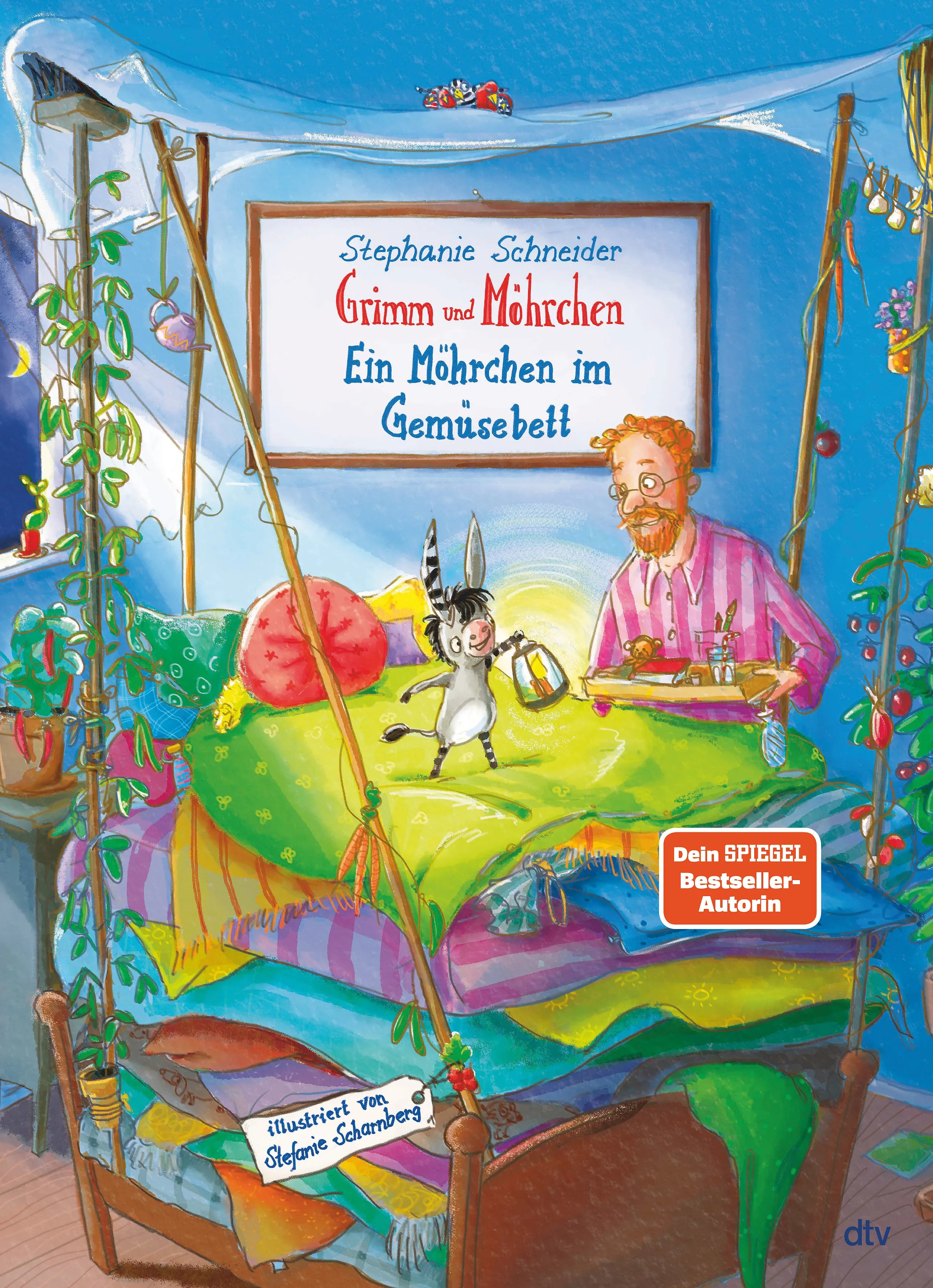 Buchcover von 'Grimm und Möhrchen – Ein Möhrchen im Gemüsebett' - Gebundene Ausgabe von Stephanie Schneider