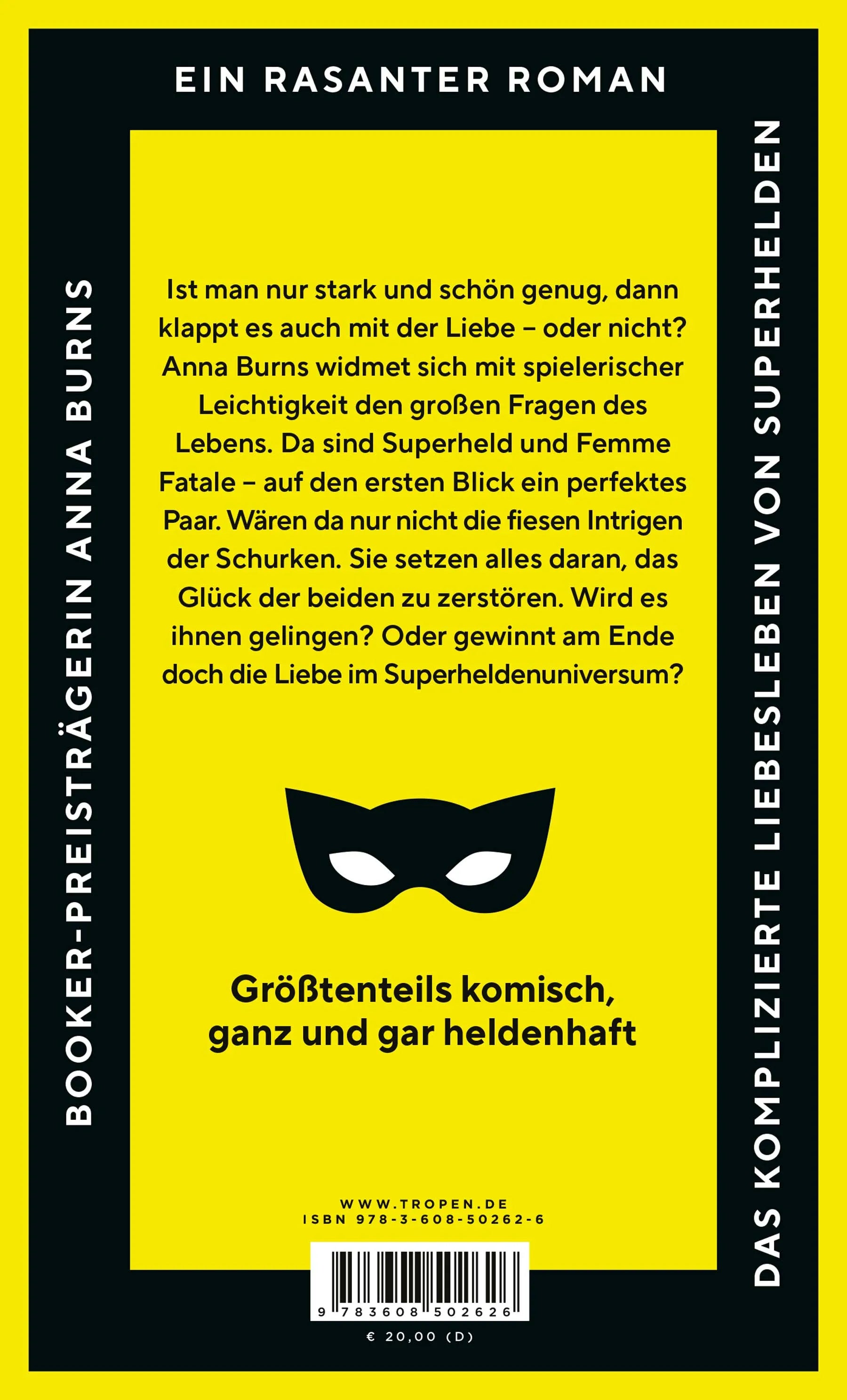 Buchrückseite von 'Größtenteils heldenhaft' mit Klappentext - Gebundene Ausgabe