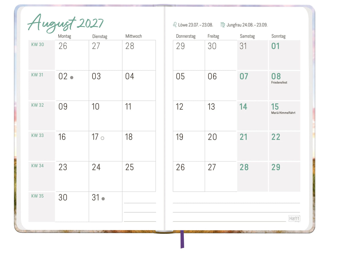 Großdruck-Kalender 2027 – Ansicht