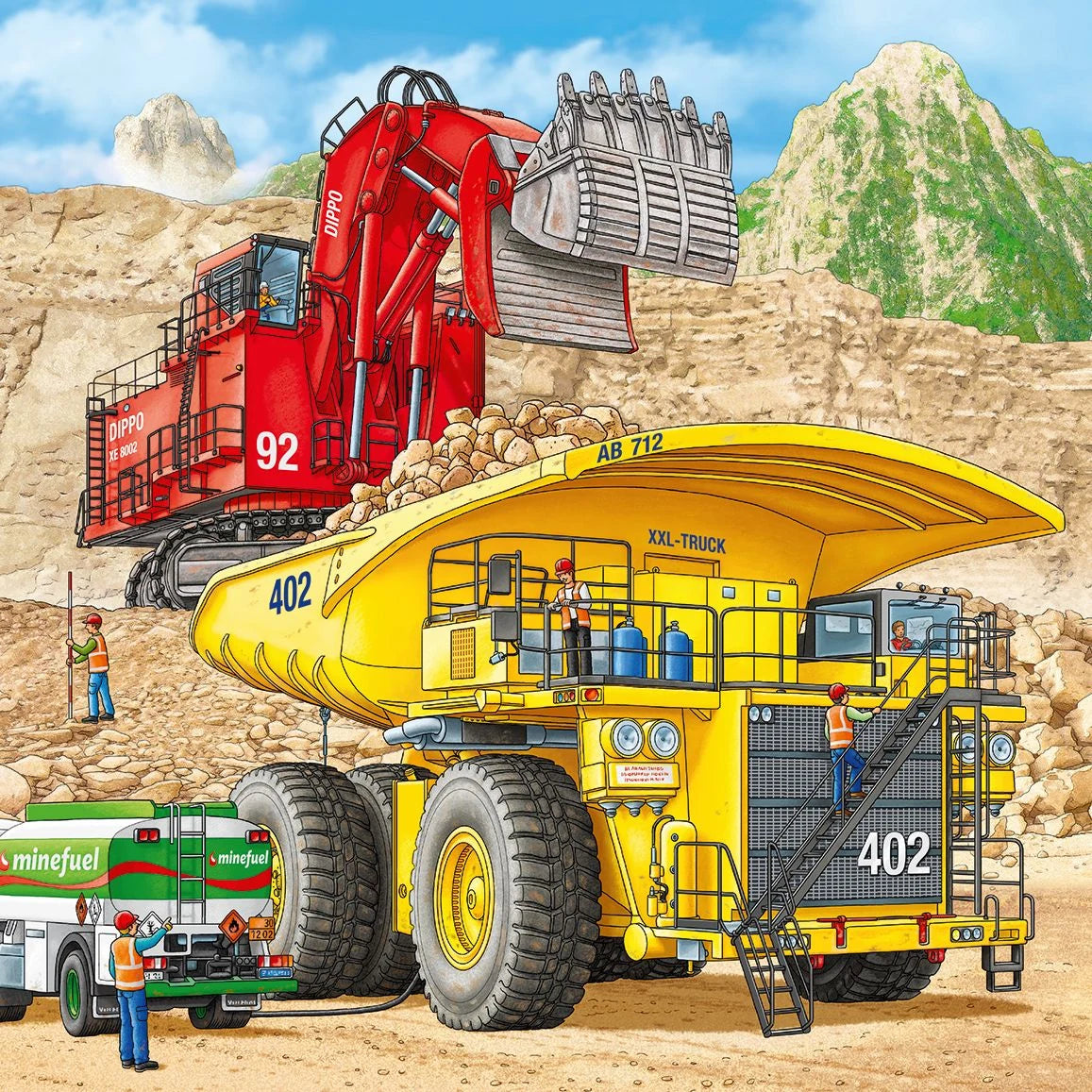Kinderpuzzle 3x49 Teile - Große Maschinen – Ansicht