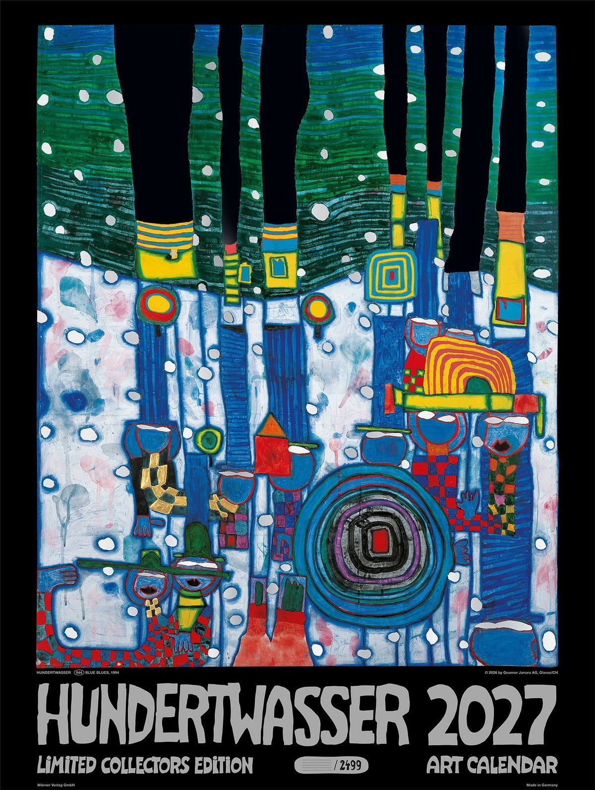 Wandkalender: Großer Hundertwasser Art Calendar 2027