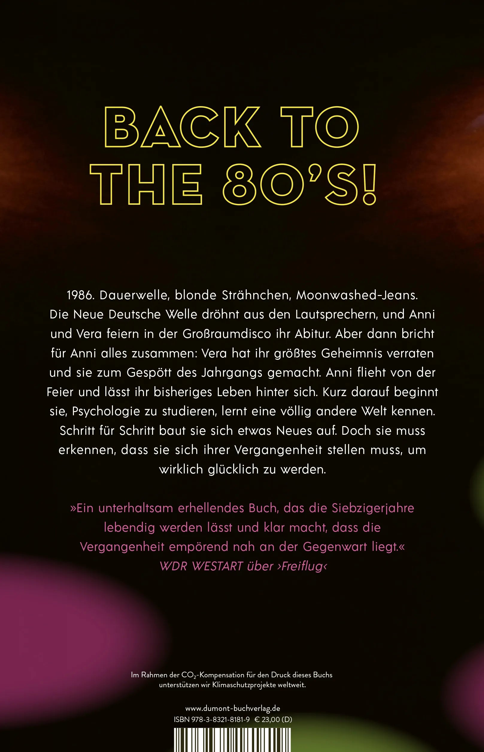 Buchrückseite von 'Großraumdisco' mit Klappentext - Gebundene Ausgabe