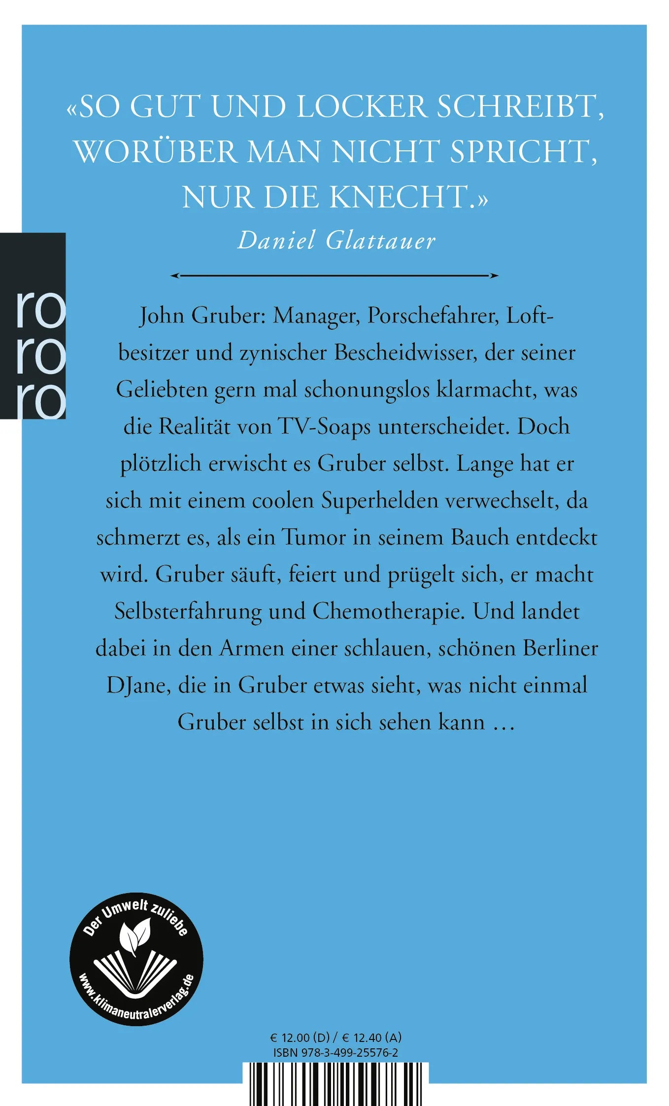 Buchrückseite von 'Gruber geht' mit Klappentext - Taschenbuch