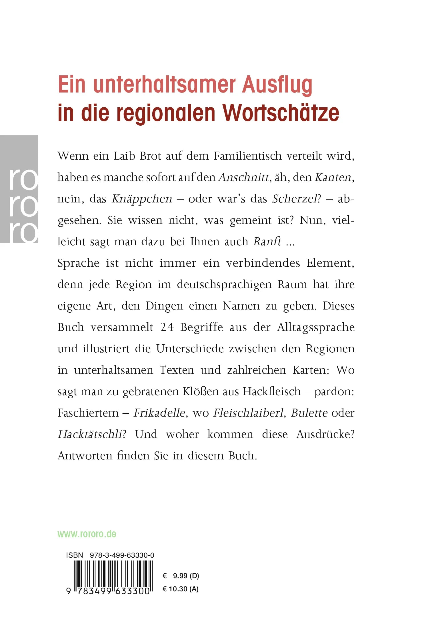 Buchrückseite von 'Grüezi, Moin, Servus!' mit Klappentext - Taschenbuch