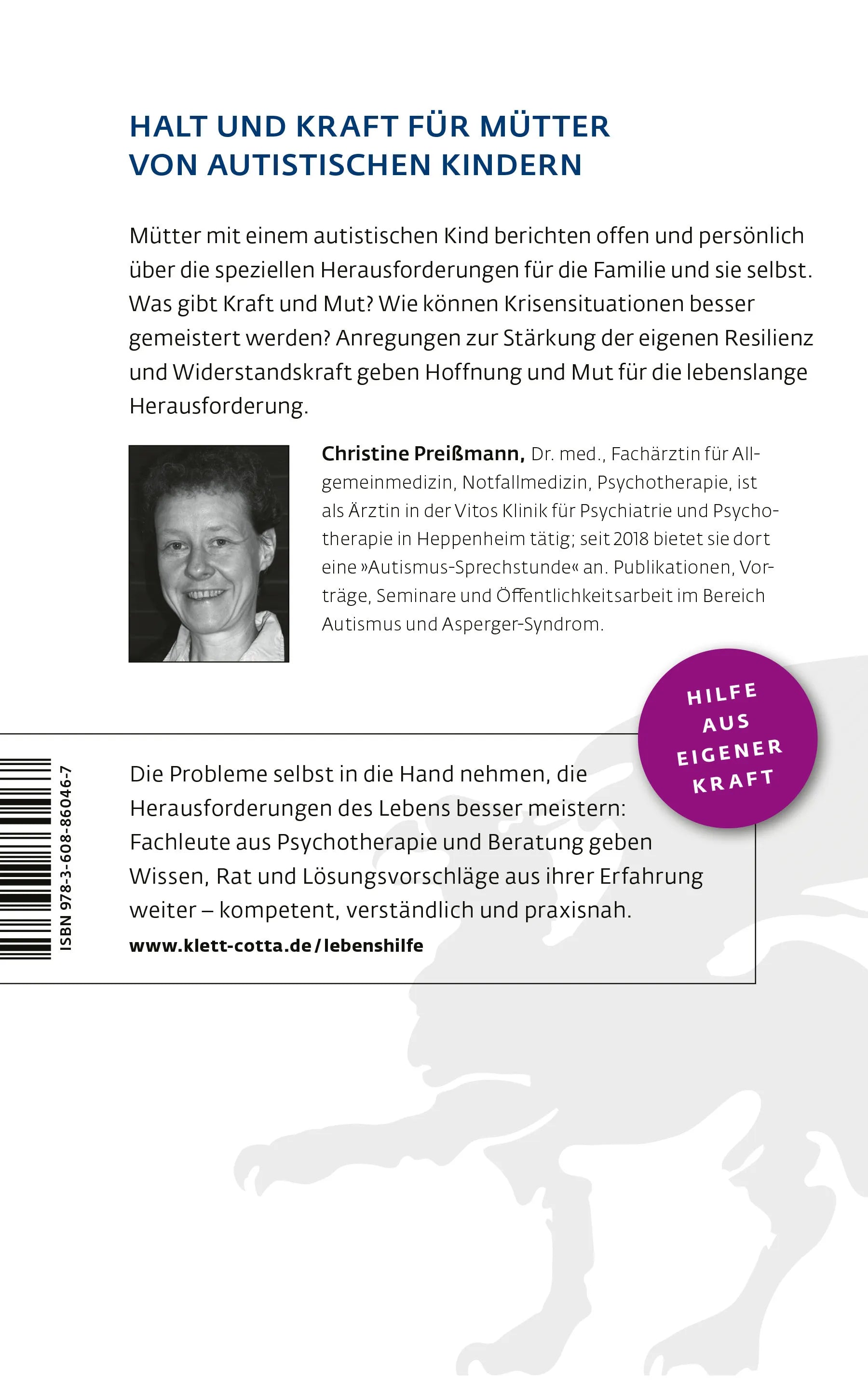 Buchrückseite von 'Gut leben mit einem autistischen Kind' mit Klappentext - Paperback