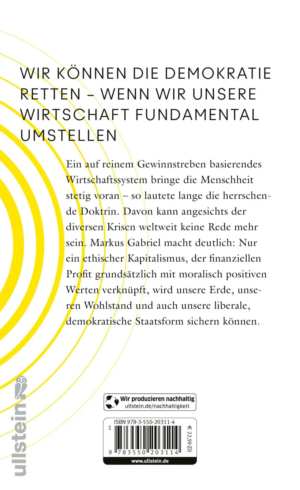 Buchrückseite von 'Gutes tun' mit Klappentext - Gebundene Ausgabe