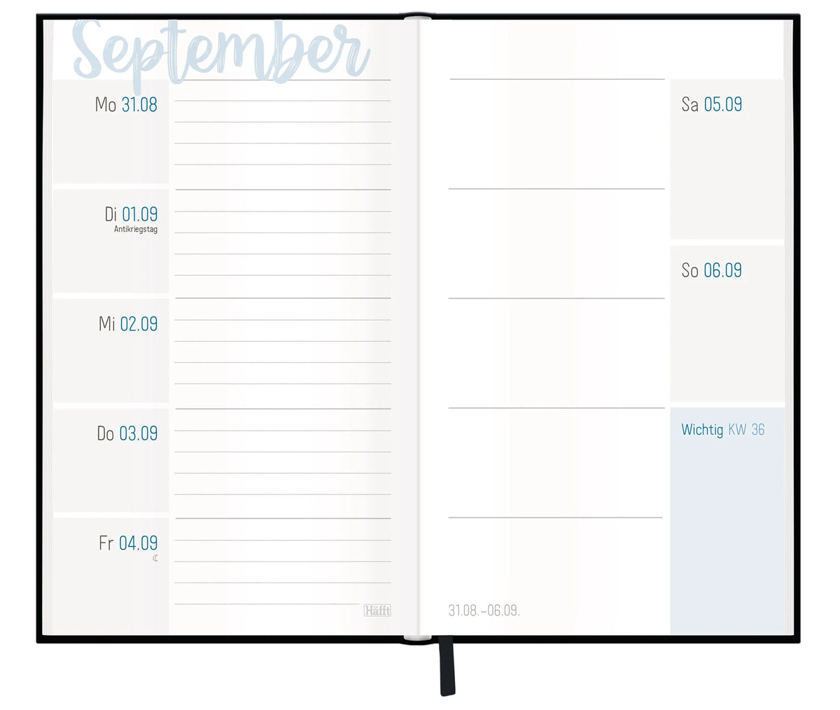 Häfft-Timer slim - Jugendkalender 26/27 – Ansicht