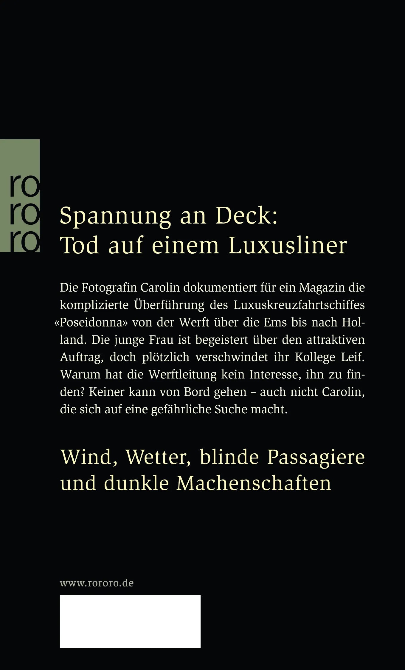 Buchrückseite von 'Halbmast' mit Klappentext - Taschenbuch