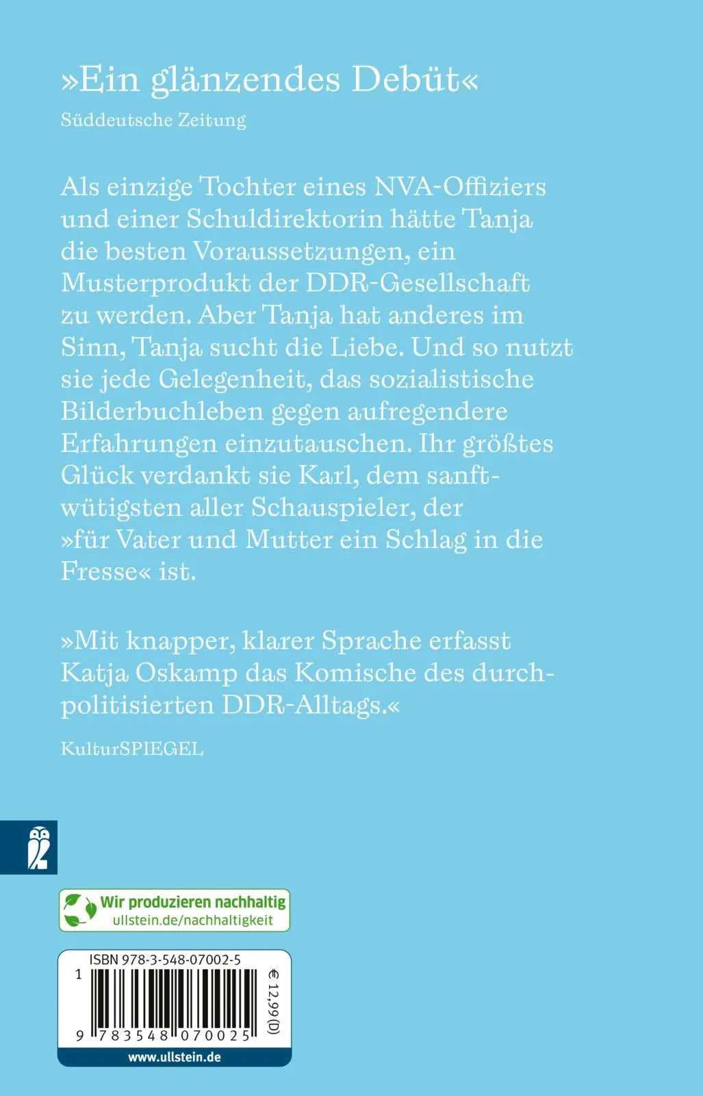Buchrückseite von 'Halbschwimmer' mit Klappentext - Taschenbuch