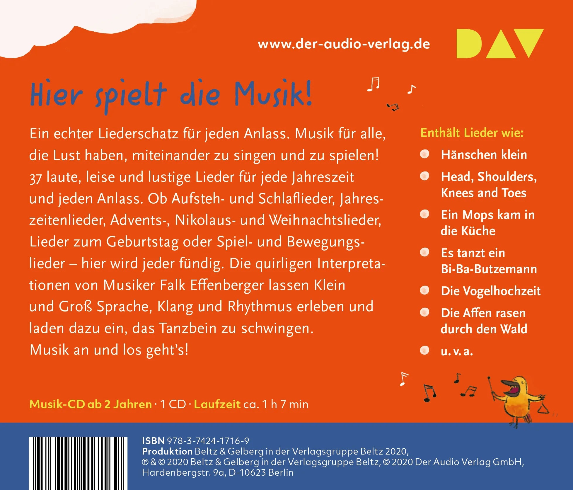 Buchrückseite von 'Halli Hallo Halunken, die Fische sind ertrunken!' mit Klappentext - Hörbuch (CD)