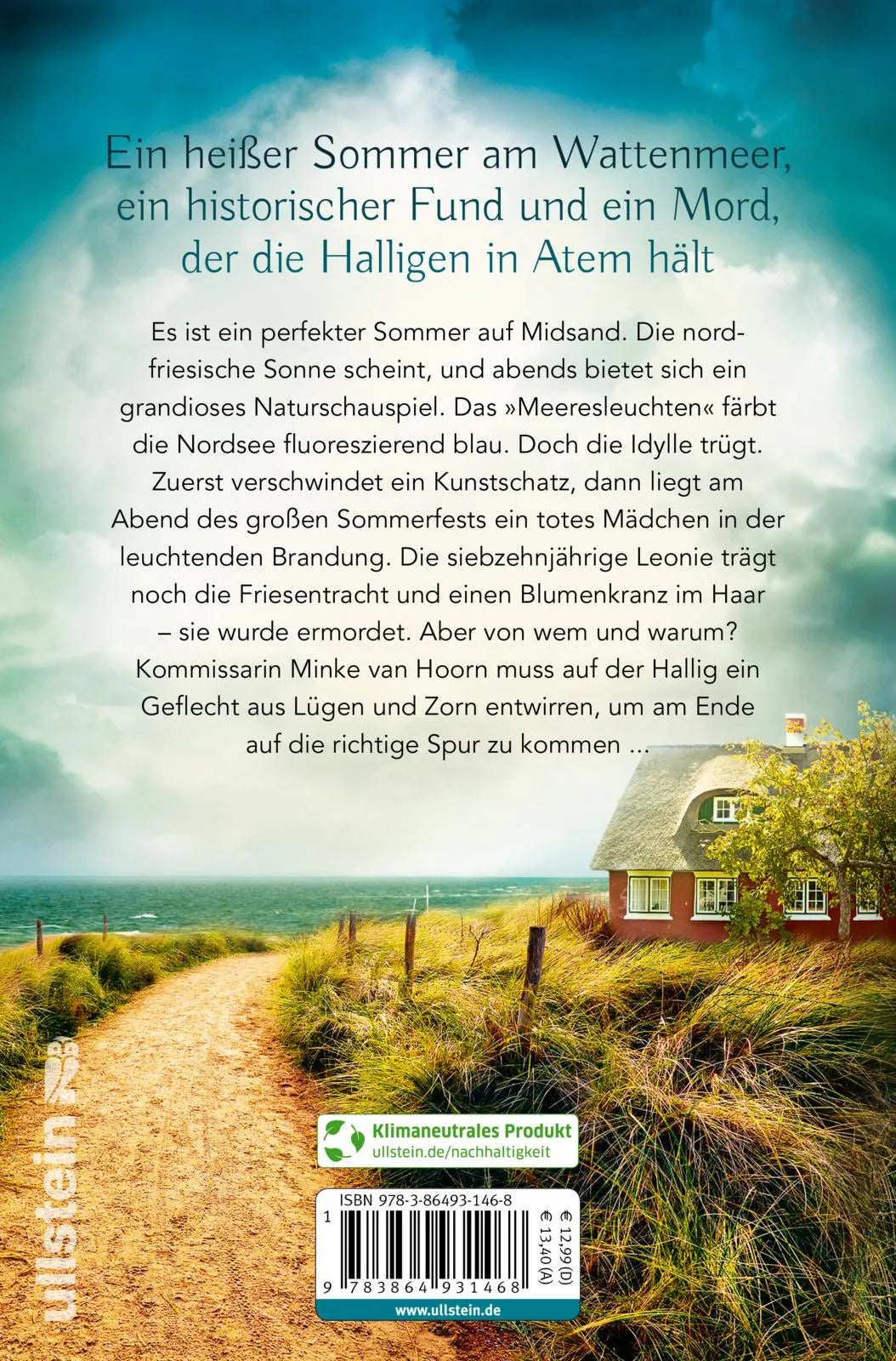 Buchrückseite von 'Halligzorn' mit Klappentext - Paperback