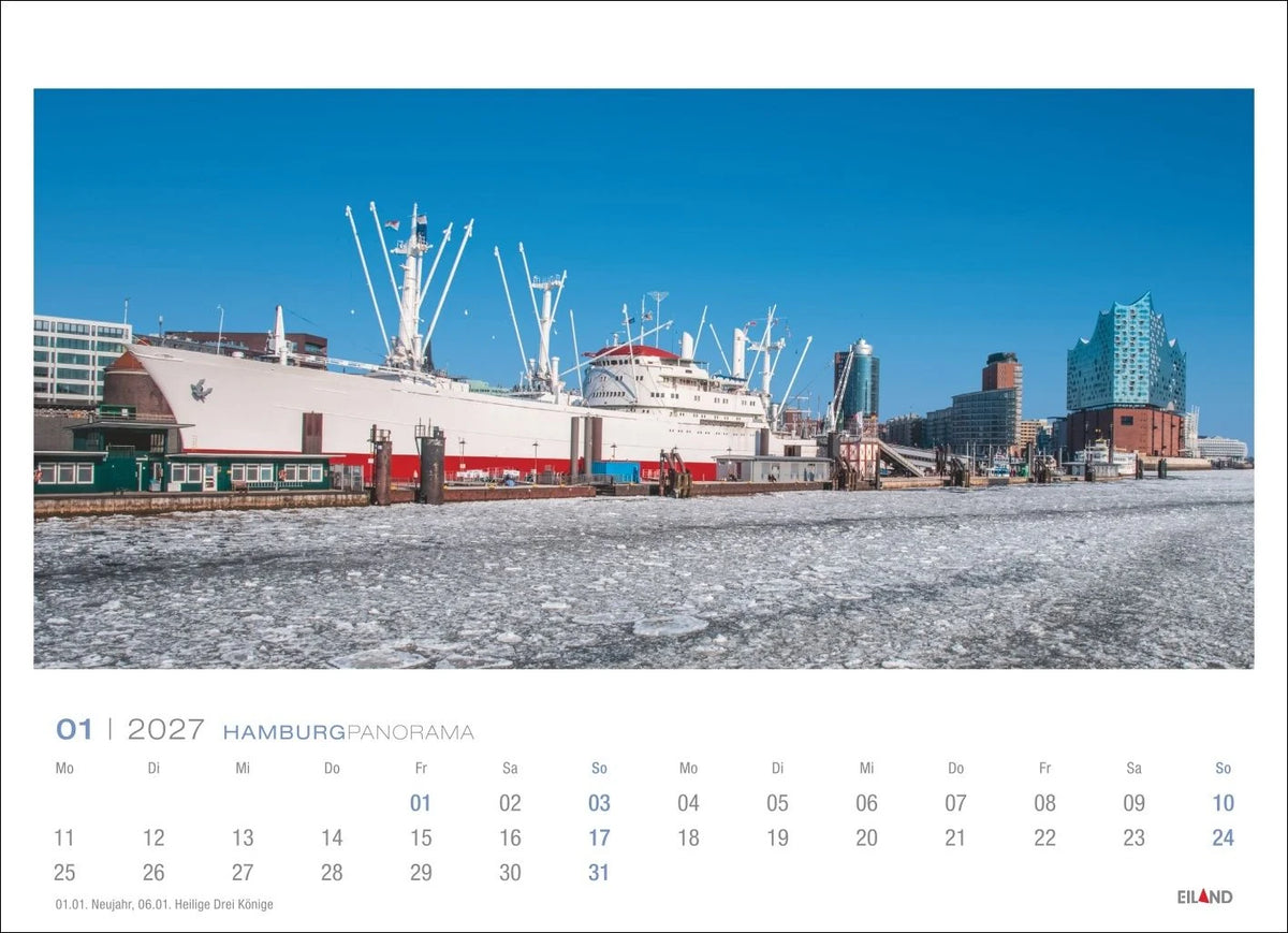 Hamburg Panorama-Postkartenkalender 2027 – Ansicht