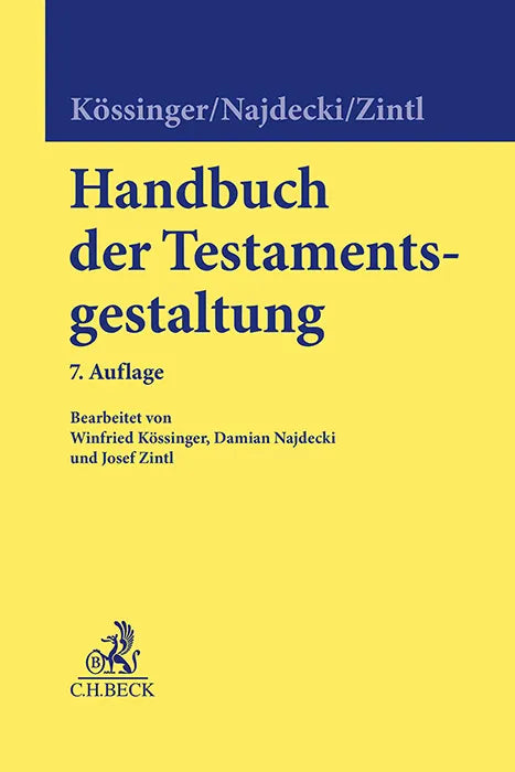 Buchcover von 'Handbuch der Testamentsgestaltung' - Gebundene Ausgabe von Heinrich Nieder