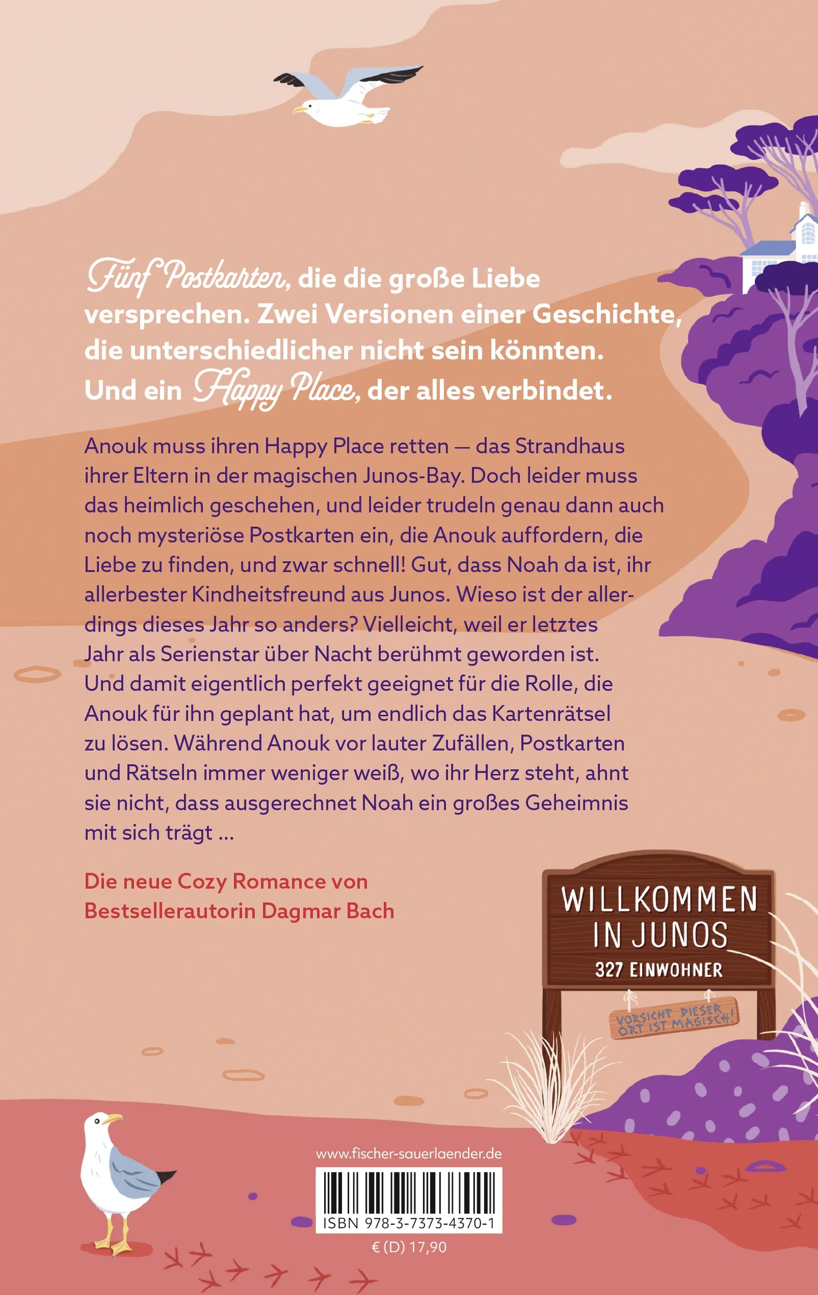 Buchrückseite von 'Happy – Wo du mich findest' mit Klappentext - Paperback