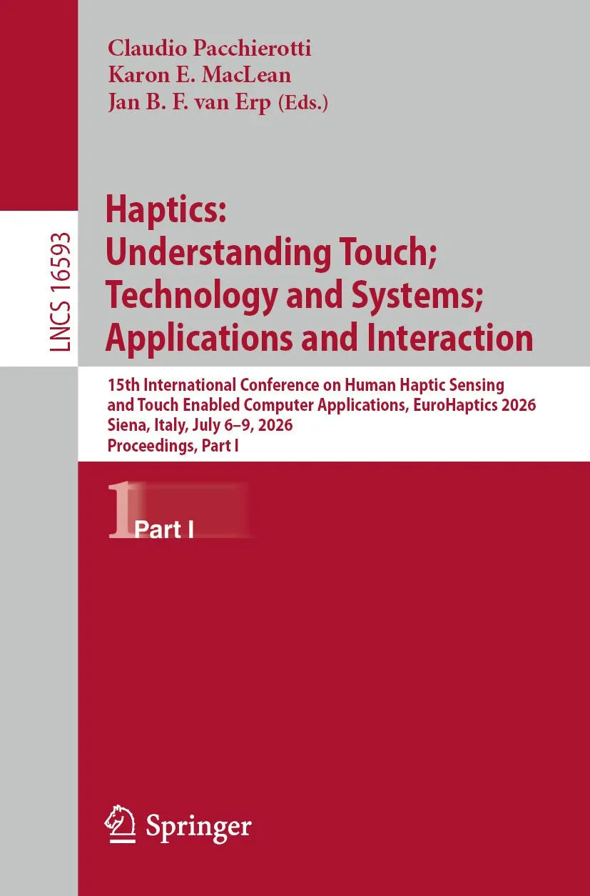 Cover: Haptics: Understanding Touch; Technology and Systems; Applications and Interaction (E-Book) von Claudio Pacchierotti