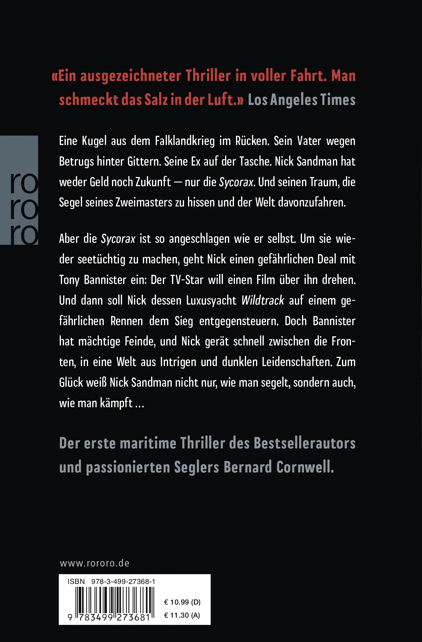 Buchrückseite von 'Hart am Wind' mit Klappentext - Taschenbuch