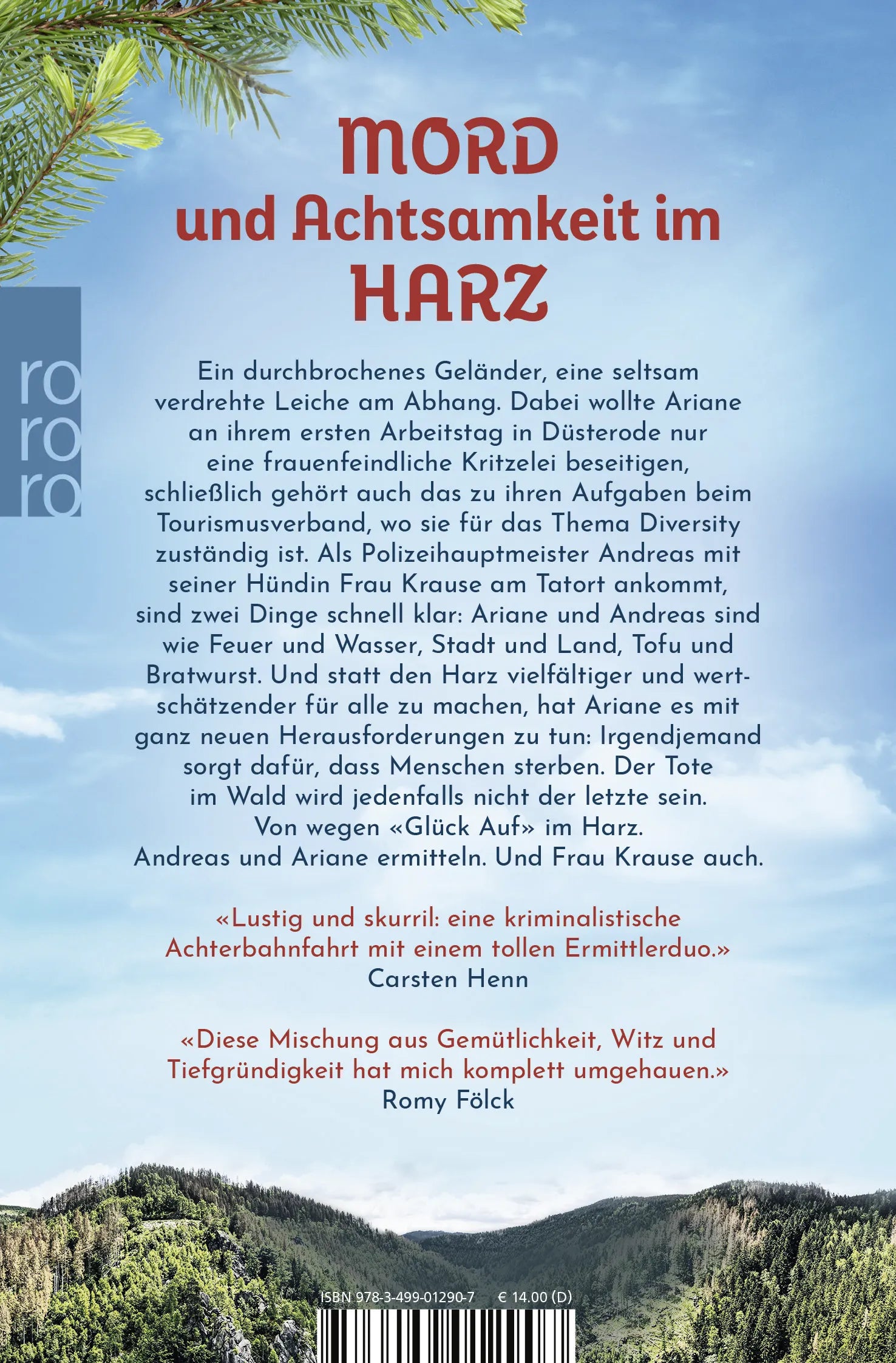 Buchrückseite von 'Harz aber herzlich' mit Klappentext - Taschenbuch