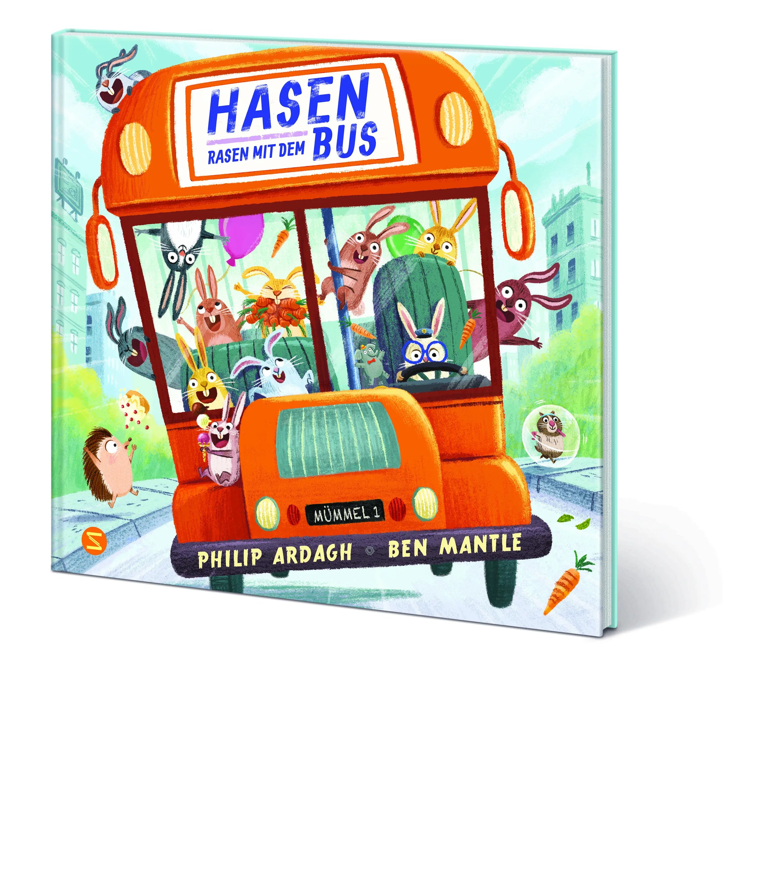 Coveransicht von Hasen rasen mit dem Bus (Hardcover).