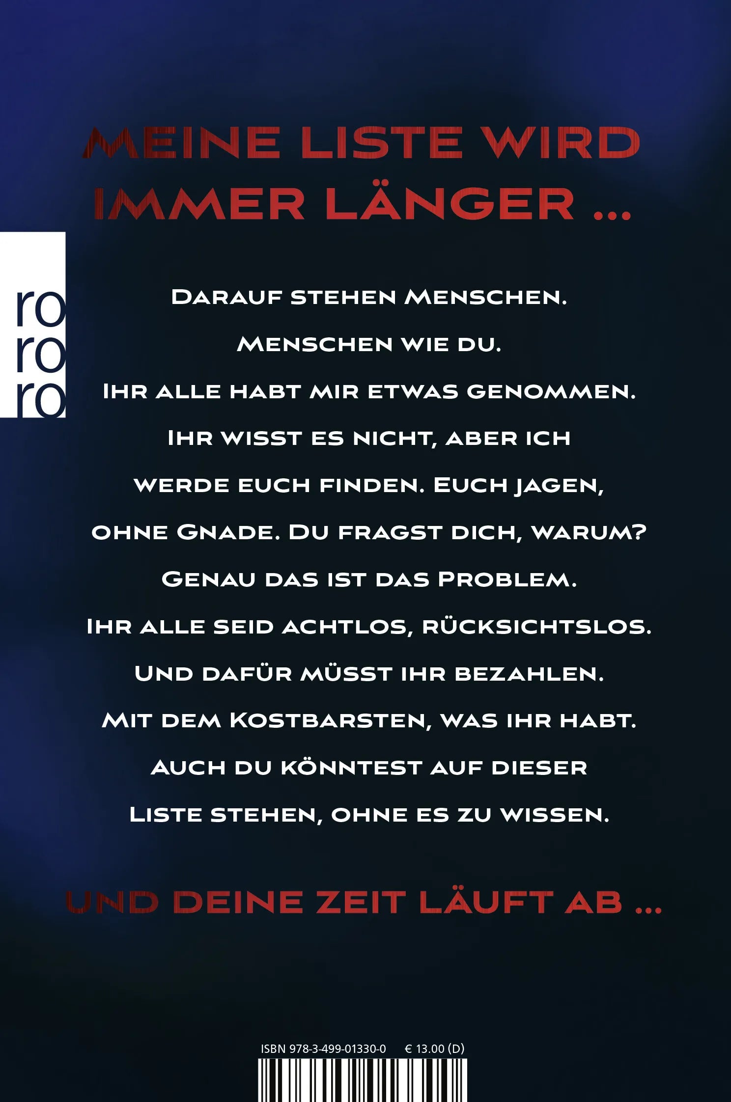 Buchrückseite von 'Hast du Zeit?' mit Klappentext - Taschenbuch