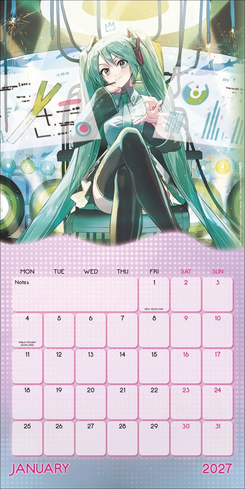 Hatsune Miku Broschurkalender 2027 – Ansicht
