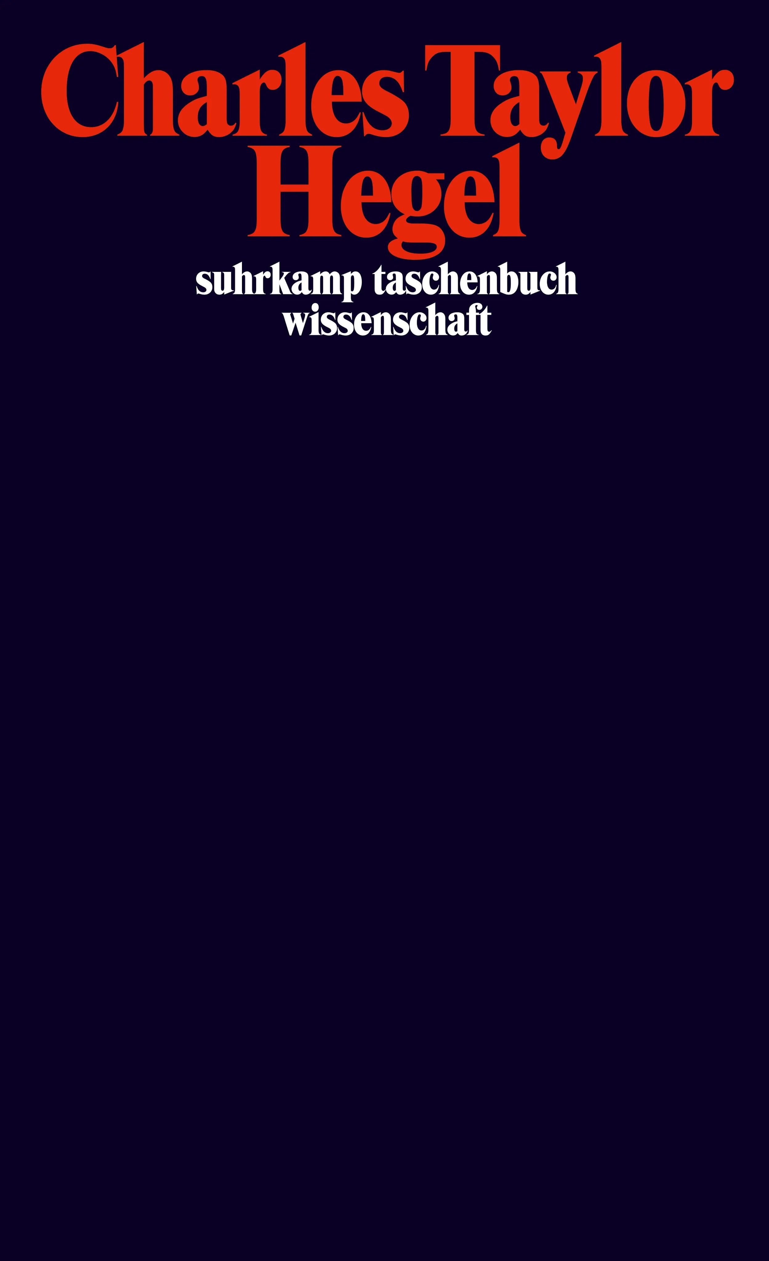 Buchcover von 'Hegel' - Taschenbuch von Charles Taylor