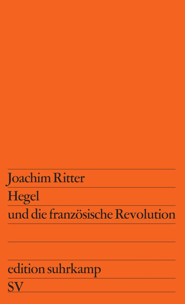 Buchcover von 'Hegel und die französische Revolution' - Taschenbuch von Joachim Ritter