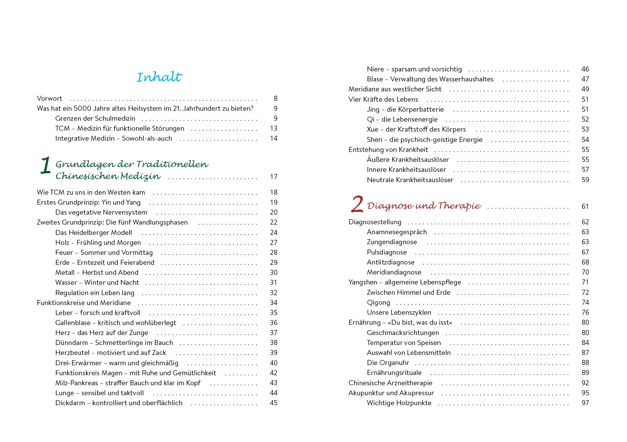 Innenansicht von 'Heilen mit TCM' - Taschenbuch