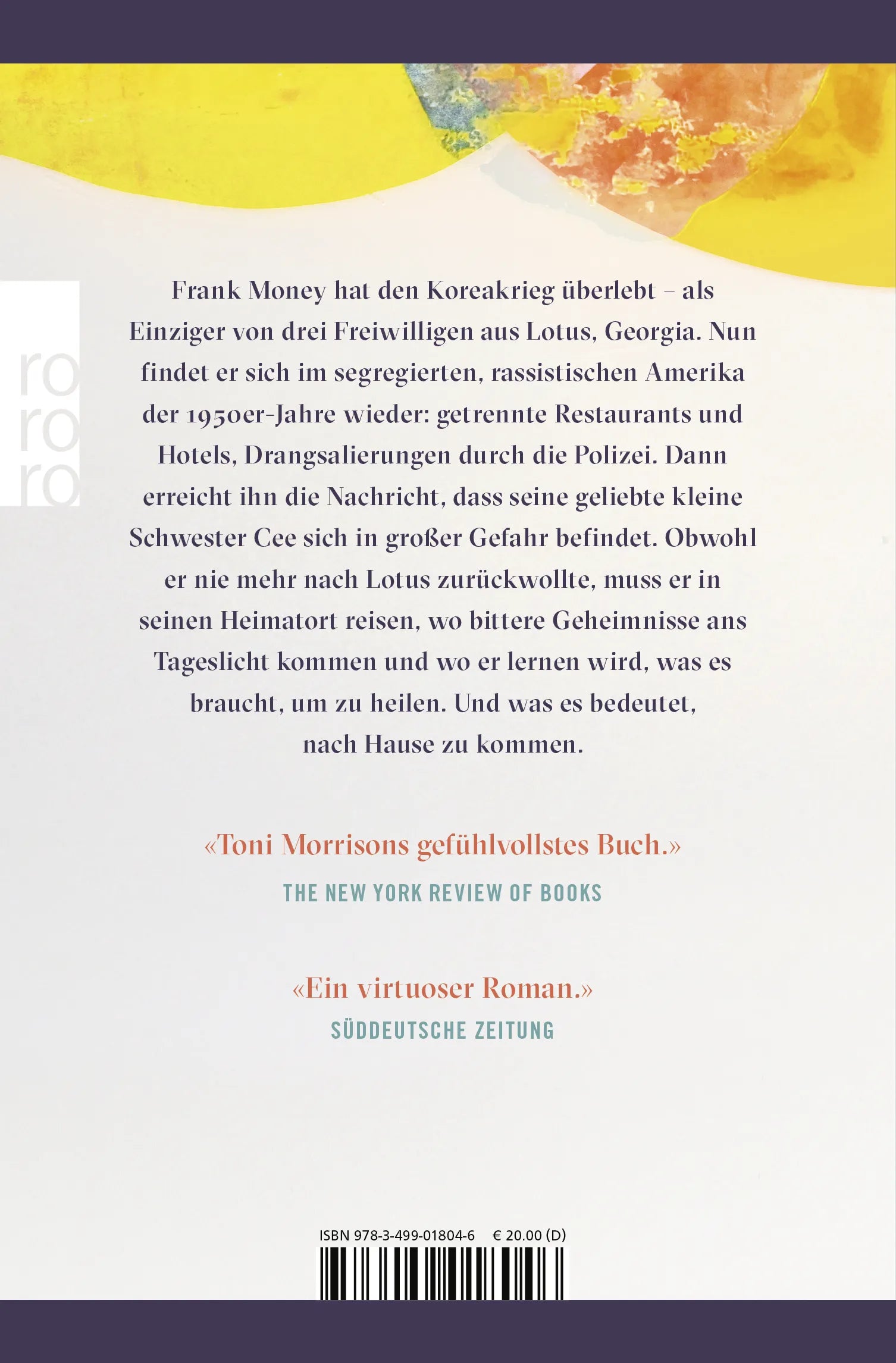 Buchrückseite von 'Heimkehr' mit Klappentext - Gebundene Ausgabe