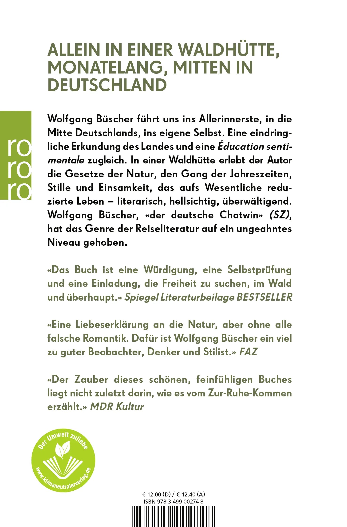 Buchrückseite von 'Heimkehr' mit Klappentext - Taschenbuch