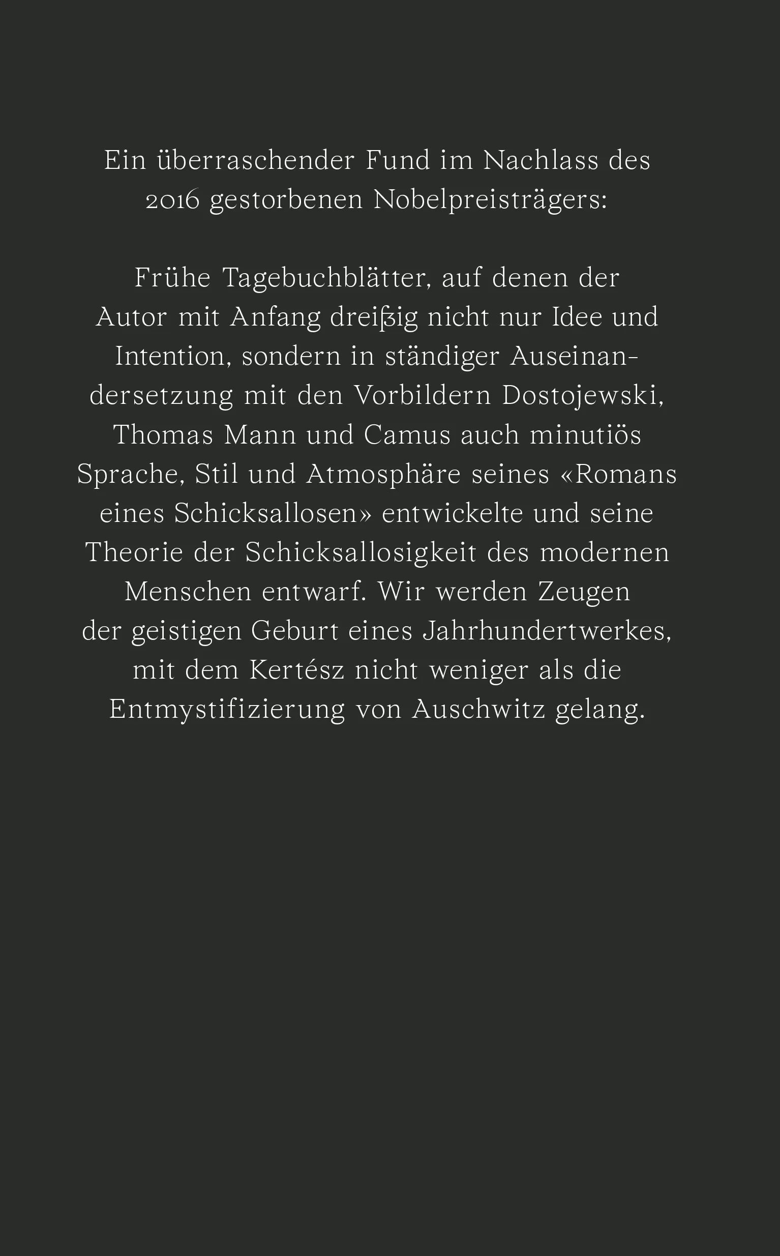 Buchrückseite von 'Heimweh nach dem Tod' mit Klappentext - Gebundene Ausgabe