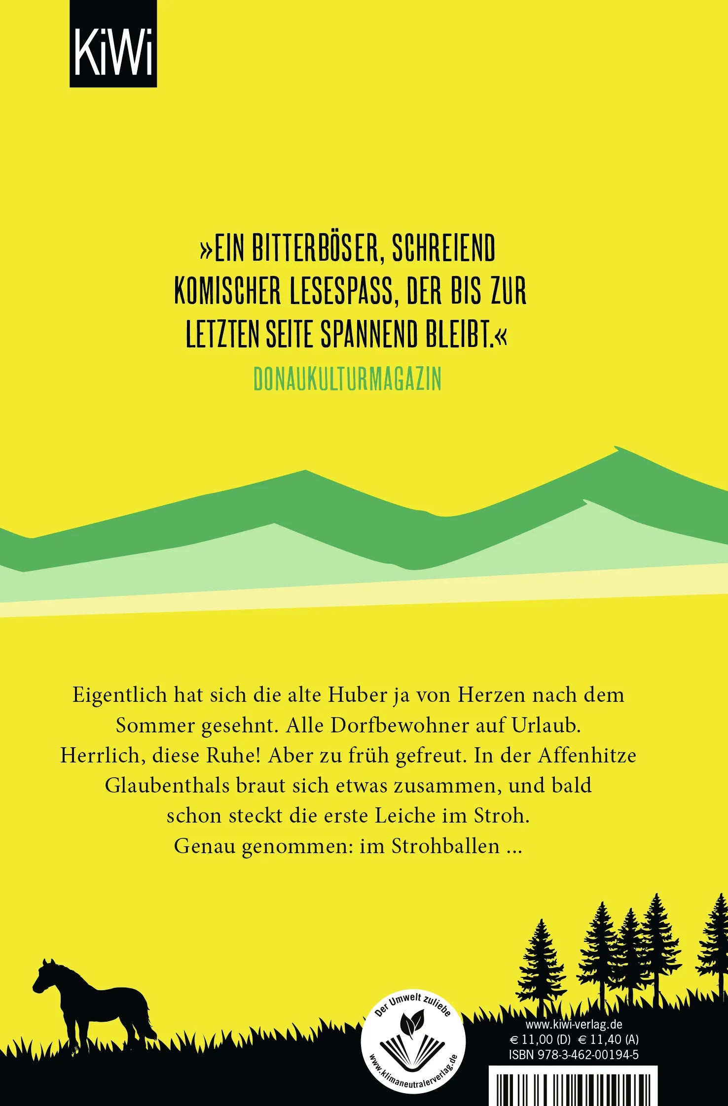 Buchrückseite von 'Helga räumt auf' mit Klappentext - Taschenbuch