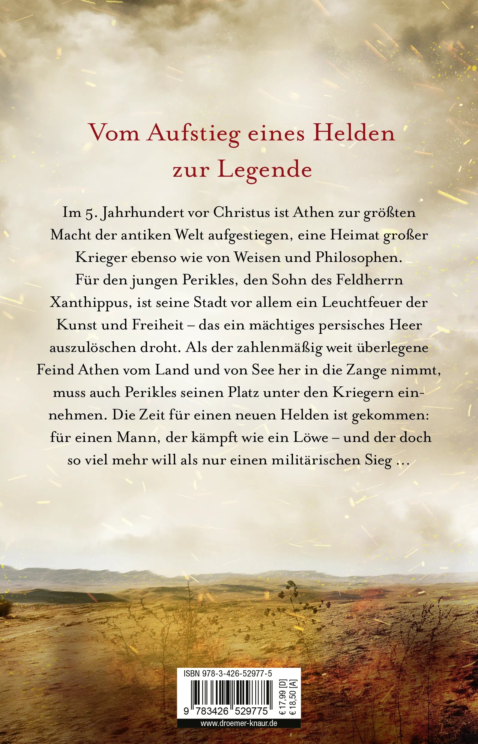 Buchrückseite von 'Hellas. Der Löwe von Athen' mit Klappentext - Paperback