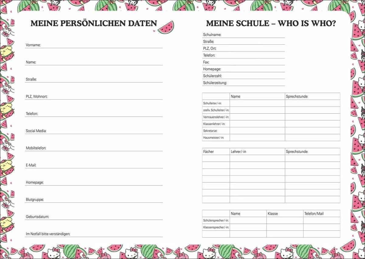 Hello Kitty 17-Monats-Kalenderbuch A5 2027 - 17 Monate. Von August 2026 bis Dezember 2027 – Ansicht