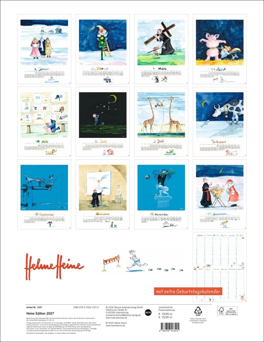 Helme Heine: Edition Kalender 2027 – Ansicht