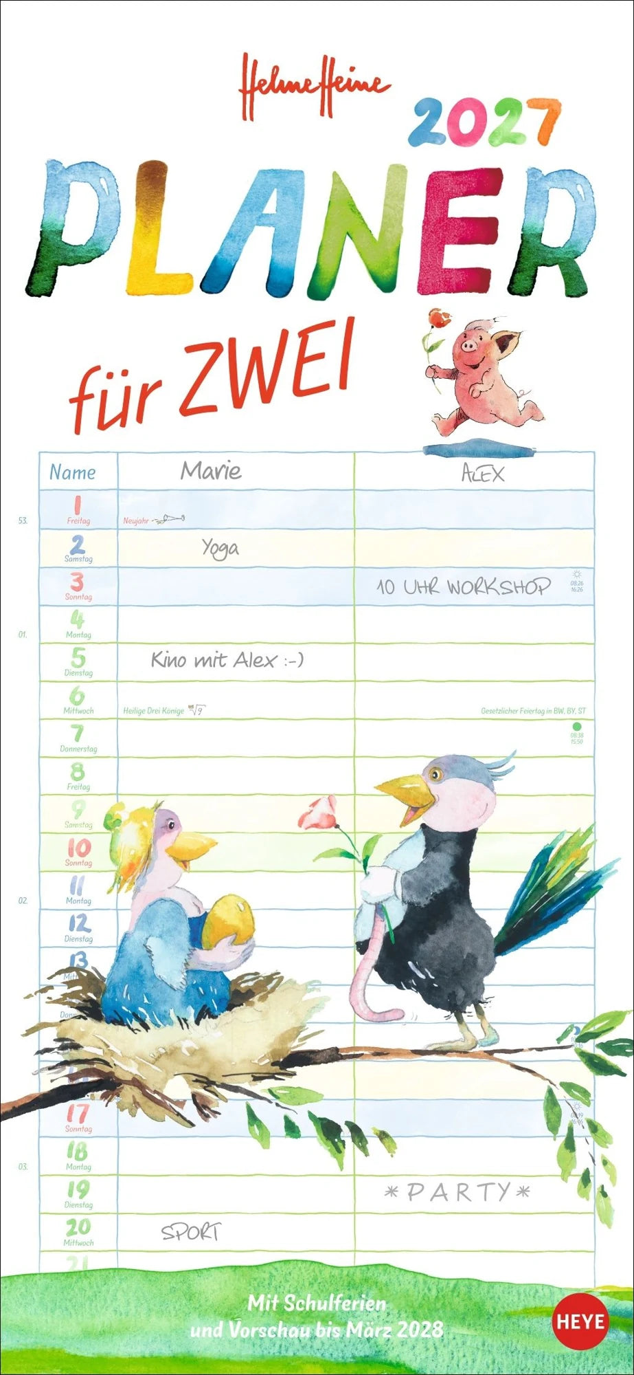 Wandkalender: Helme Heine: Planer für zwei 2027