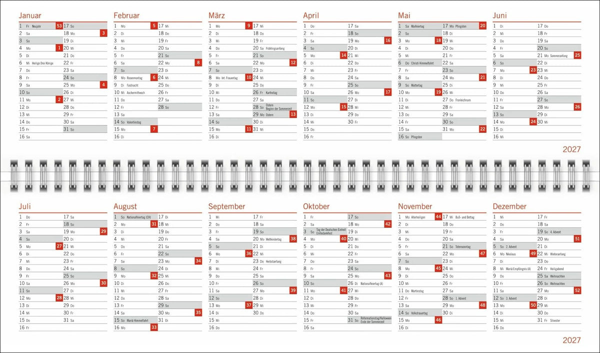 Helme Heine: Wochenquerplaner 2027 – Ansicht