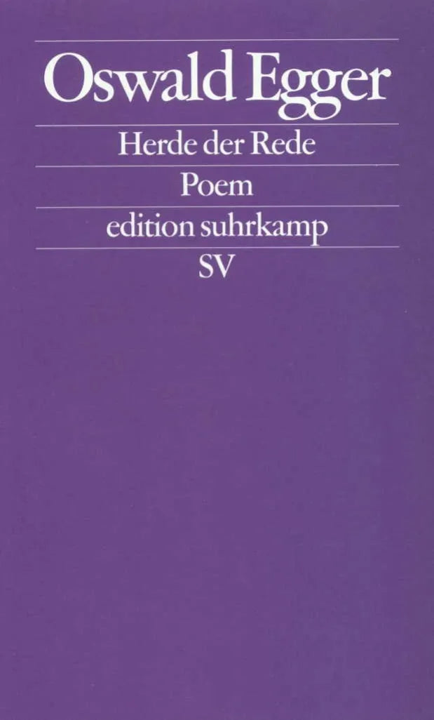 Buchcover von 'Herde der Rede' - Taschenbuch von Oswald Egger