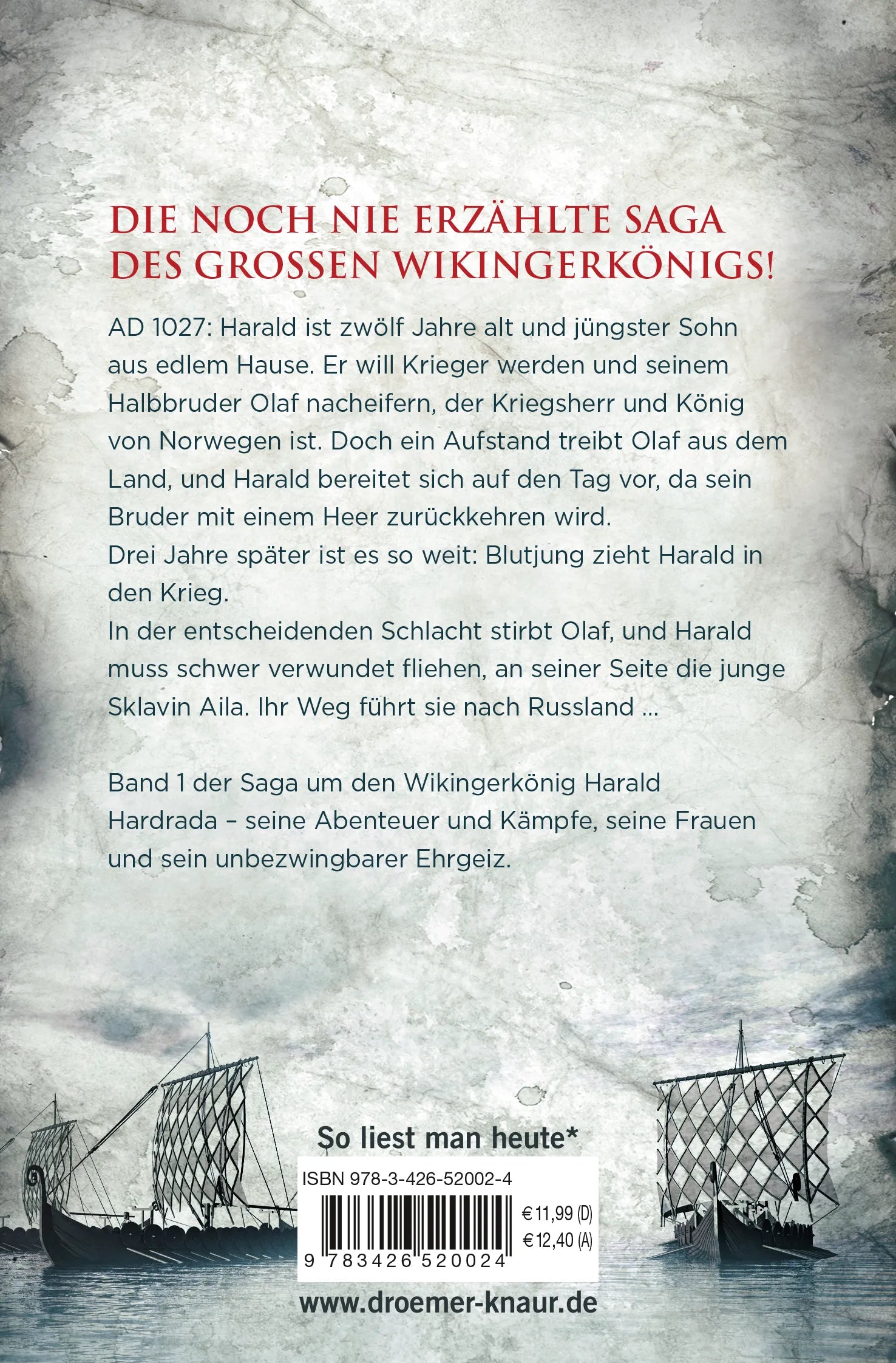 Buchrückseite von 'Herrscher des Nordens - Thors Hammer' mit Klappentext - Taschenbuch