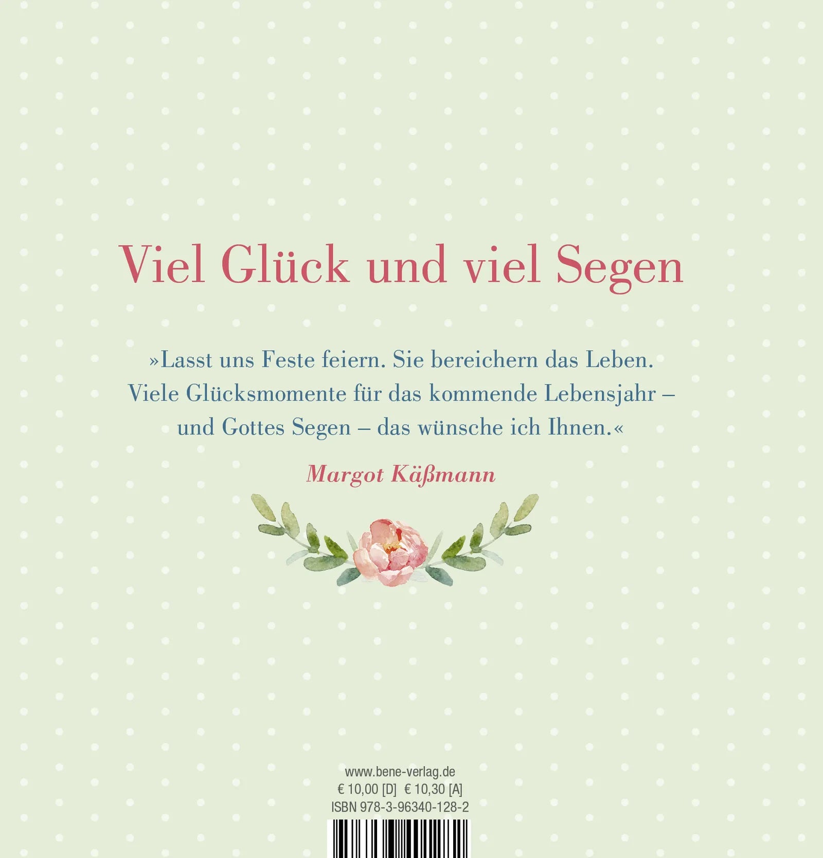 Buchrückseite von 'Herzlichen Glückwunsch zum Geburtstag' mit Klappentext - Gebundene Ausgabe