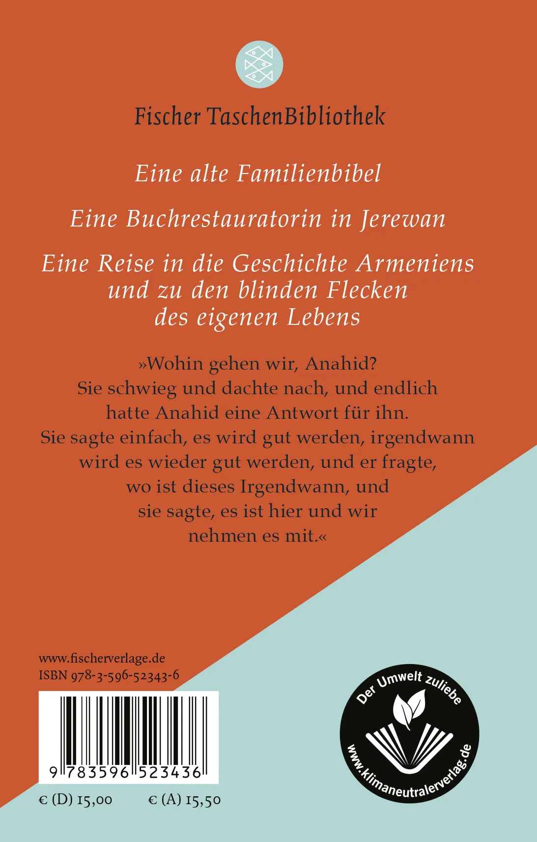 Buchrückseite von 'Hier sind Löwen' mit Klappentext - Gebundene Ausgabe