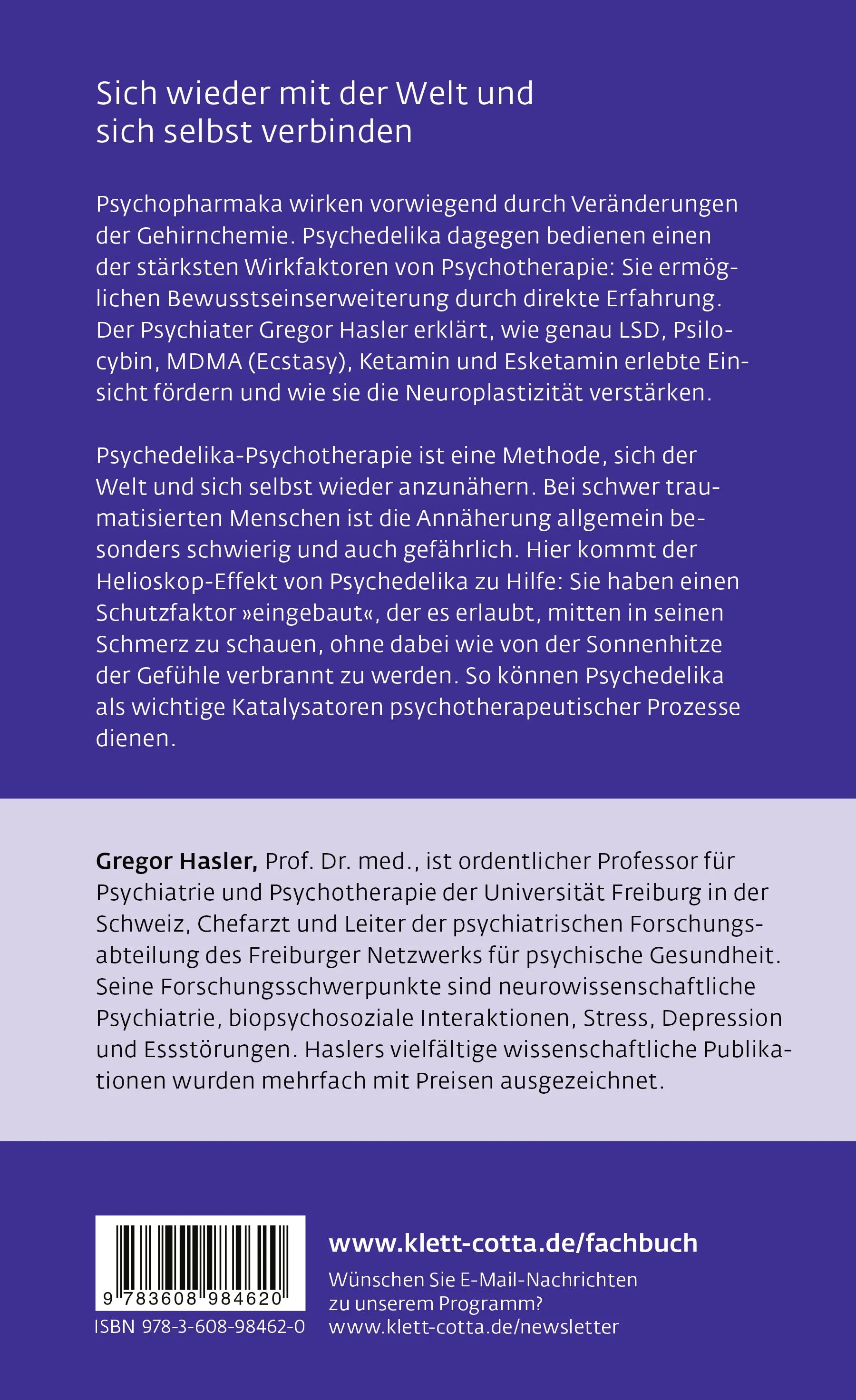 Buchrückseite von 'Higher Self – Psychedelika in der Psychotherapie' mit Klappentext - Gebundene Ausgabe