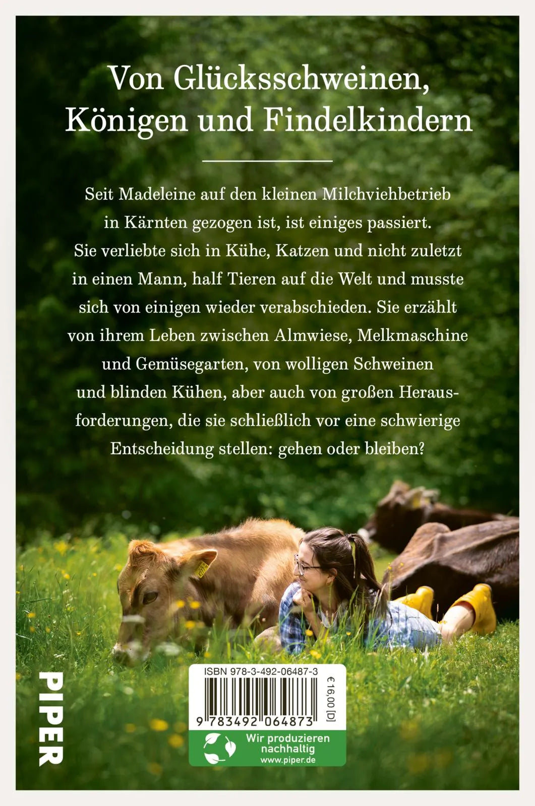 Buchrückseite von 'Hin und weg' mit Klappentext - Paperback