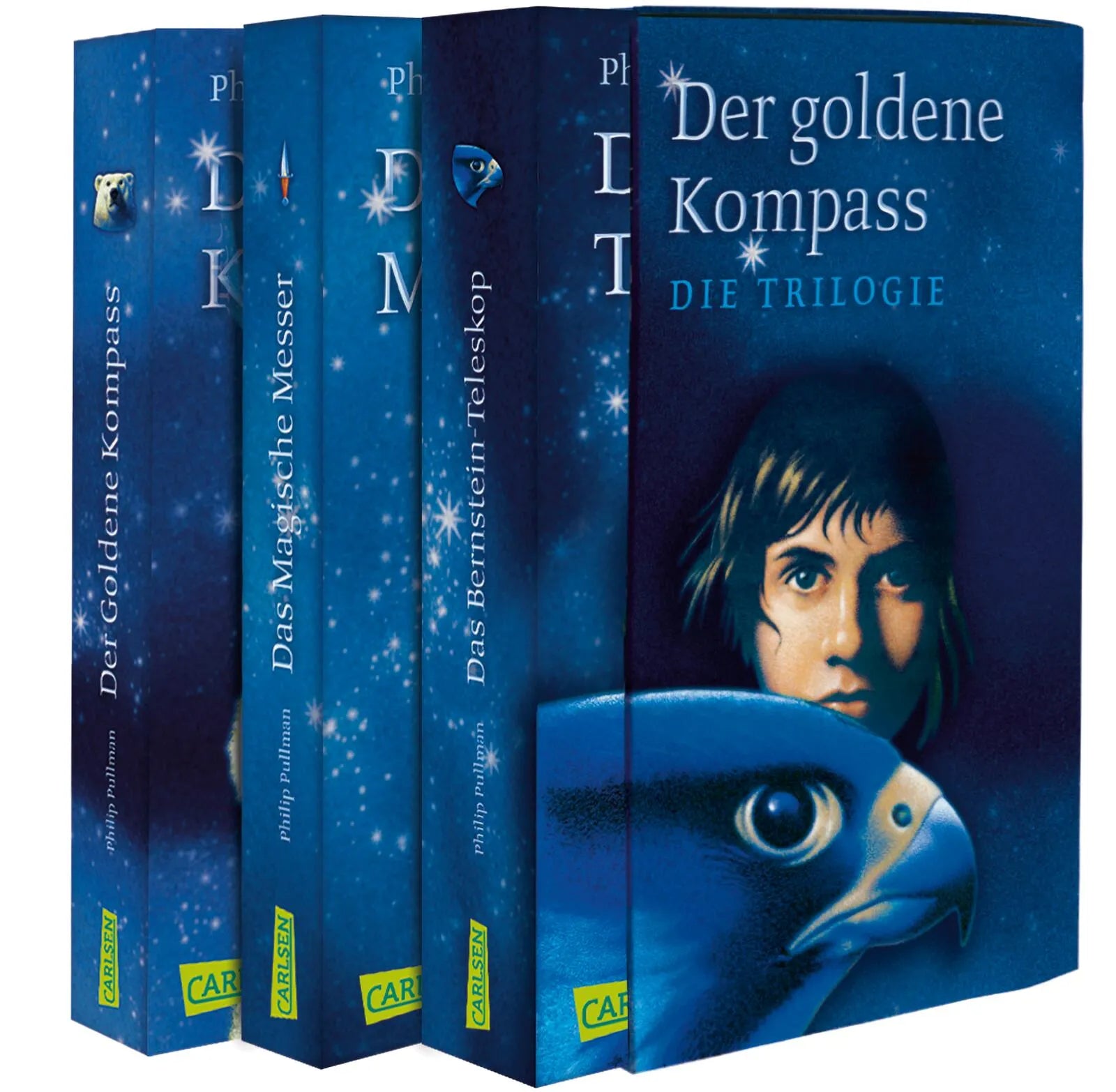 Cover: His Dark Materials: Der Goldene Kompass, Das Magische Messer und Das Bernstein-Teleskop im Schuber (Taschenbuch) von Philip Pullman