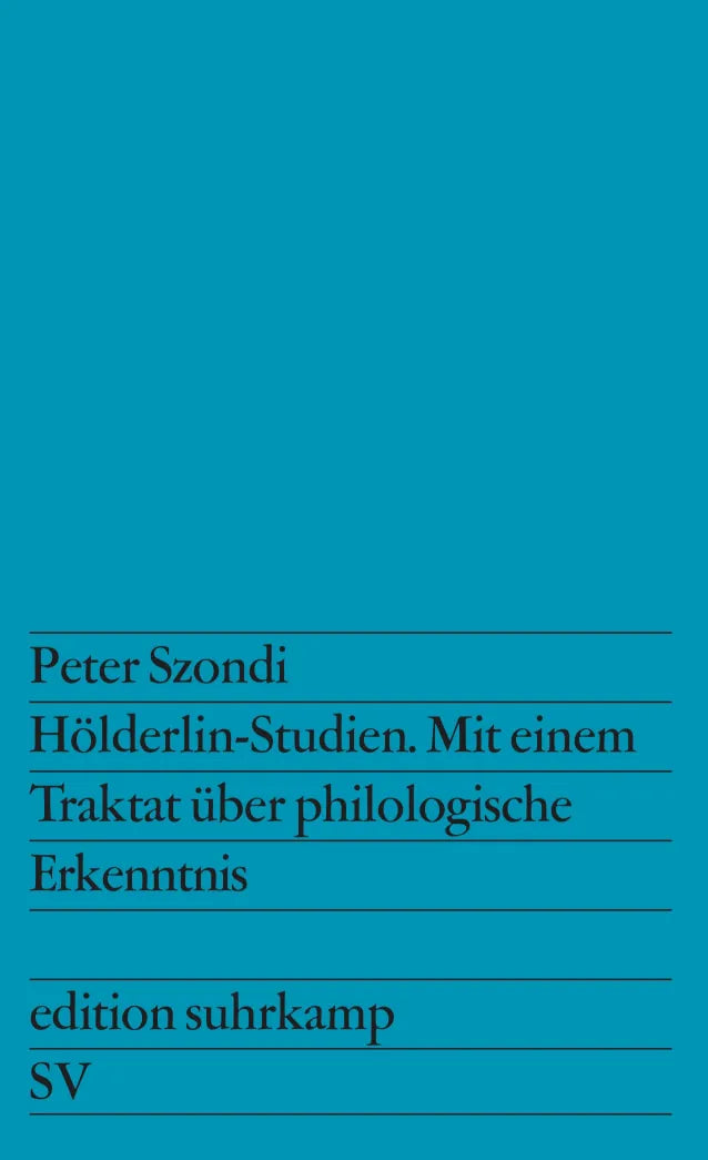 Buchcover von 'Hölderlin-Studien' - Taschenbuch von Peter Szondi