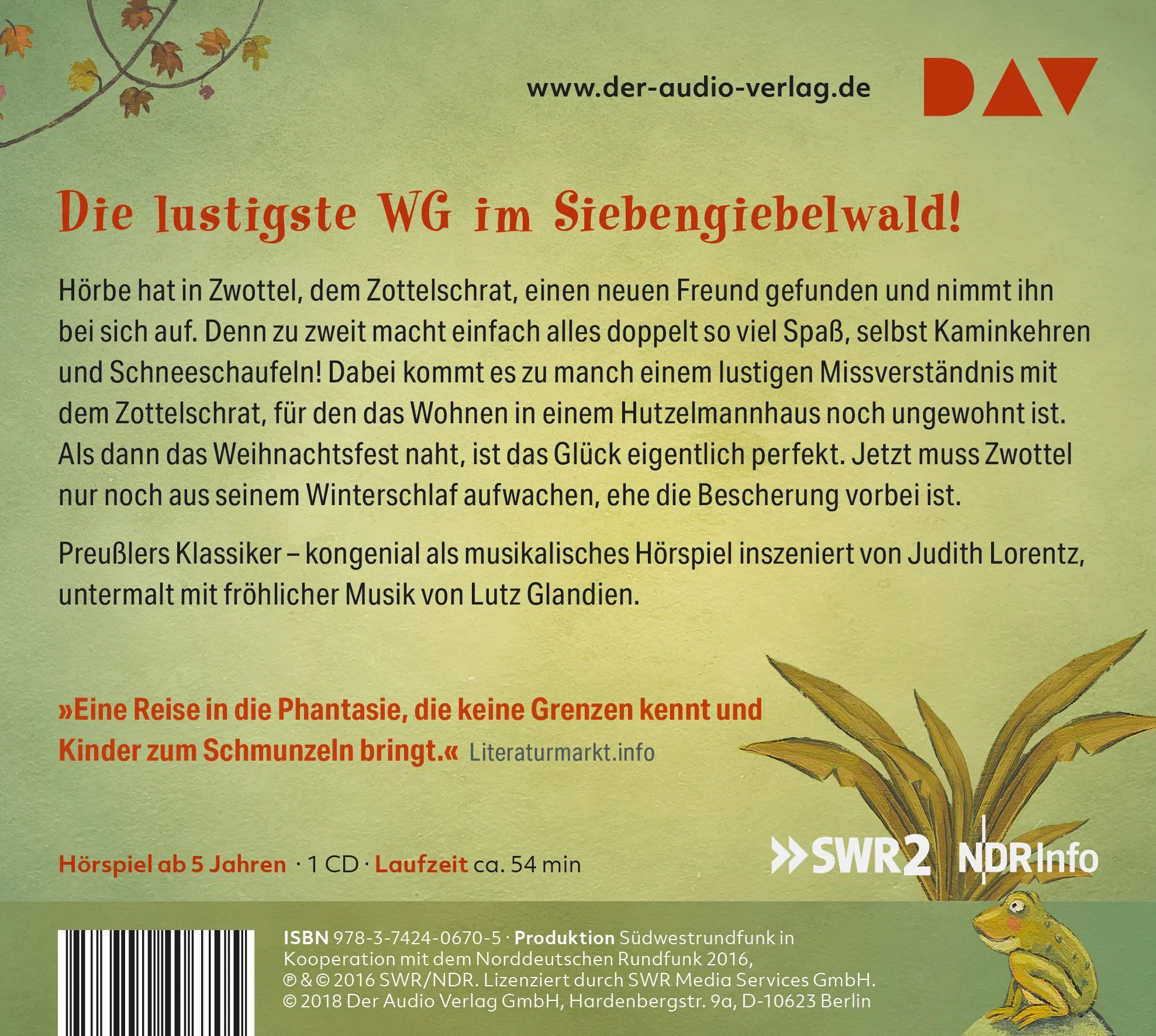 Buchrückseite von 'Hörbe und sein Freund Zwottel' mit Klappentext - Hörbuch (CD)