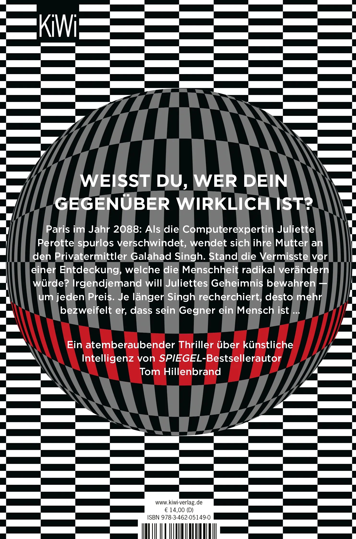 Buchrückseite von 'Hologrammatica' mit Klappentext - Taschenbuch