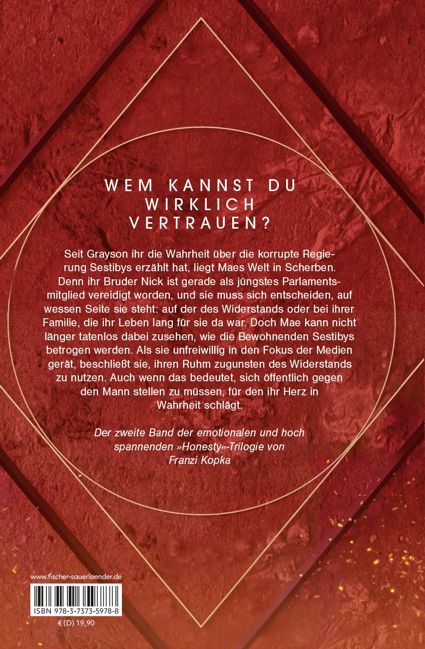 Buchrückseite von 'Honesty. Was die Lüge uns kostet' mit Klappentext - Gebundene Ausgabe