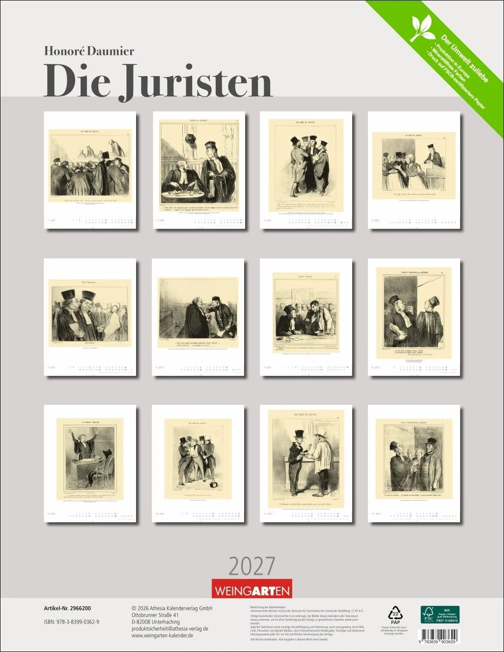 Honoré Daumier: Die Juristen Kalender 2027 – Ansicht